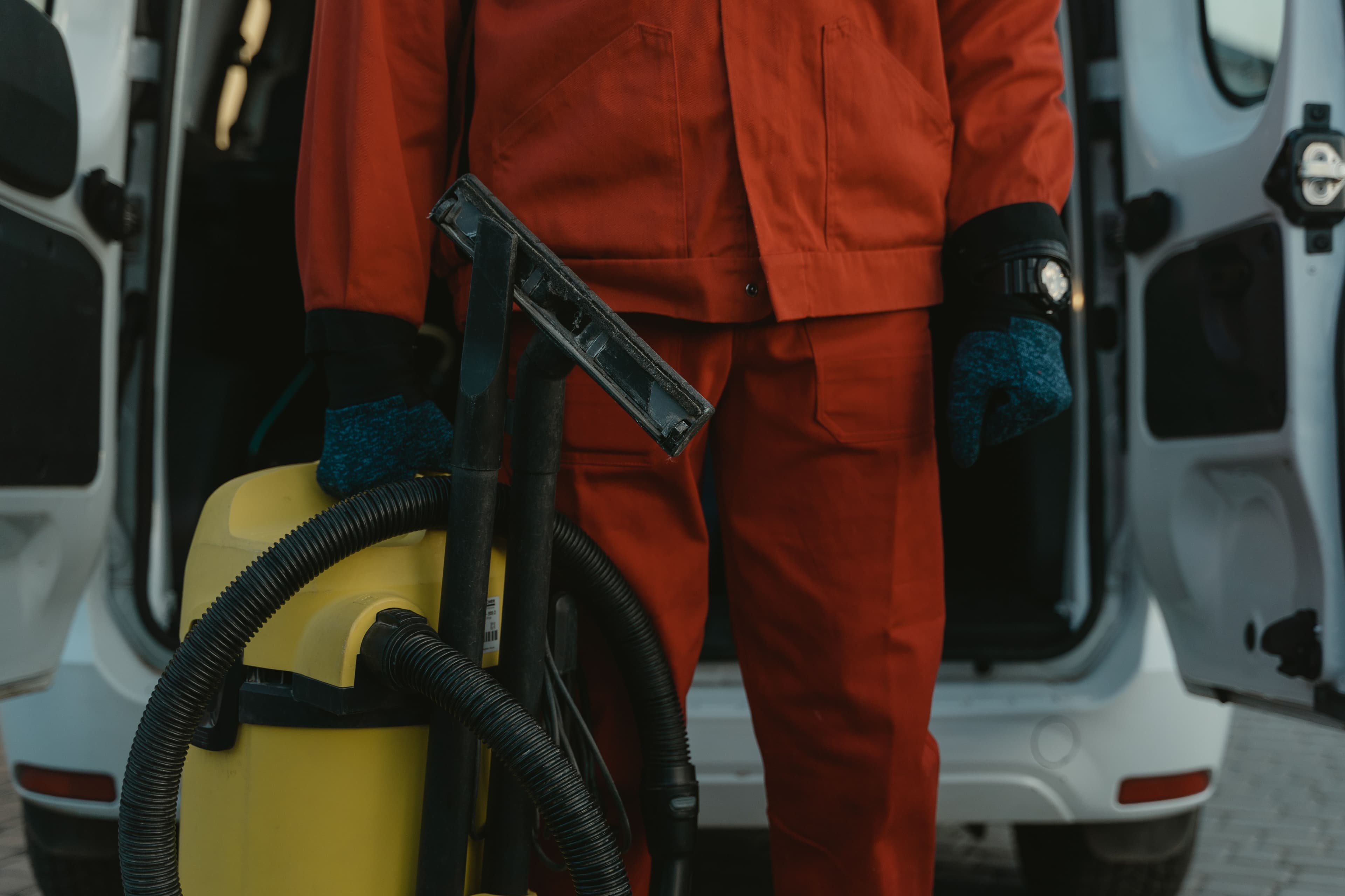Cleaning equipment prepared for property turnaround work